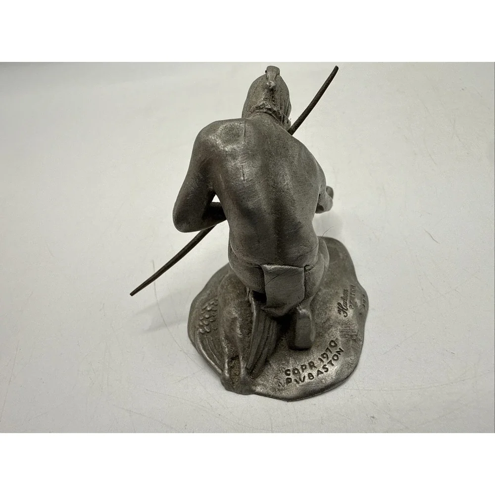 Vintage Hudson Pewter Native American Hunter Figurine 1970 No. 905 P W Baston